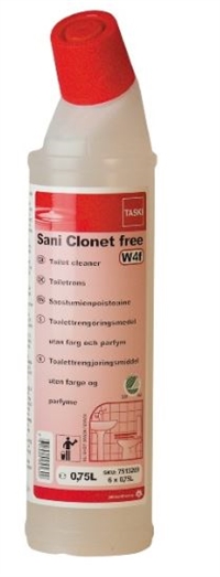 Sani Clonet Fresh 750 ml, toiletrens, uden farve og parfume - 6 fl. pr. pk.
