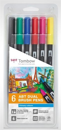 Tombow pensel sæt med 6 farver/penne