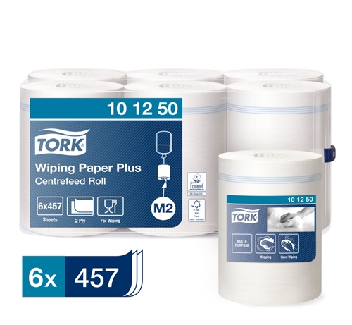 TORK aftørringspapir 101250 advanced 420 bredde 24,5cm hvid M2