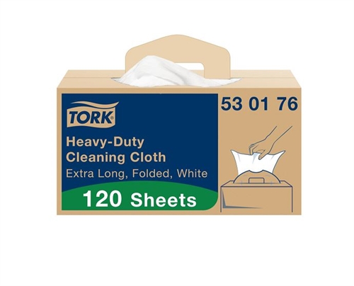 Tork Aftørringsklude Kraftig 530176 W7 hvid 61,5x35,5cm 120 ark 