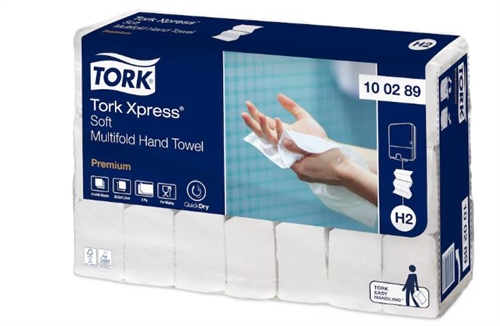 Tork håndklædeark H2 Premium soft Tork nr. 100289 2 lags 3-fold 34x21,2cm