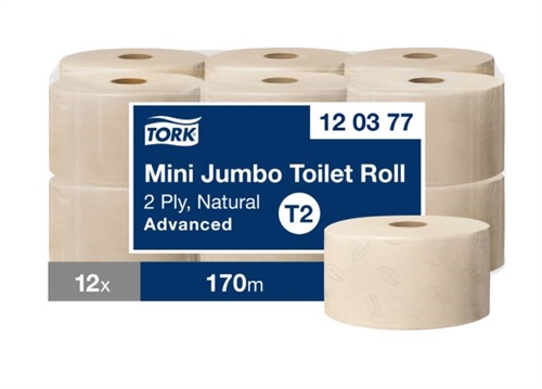 Tork toiletpapir T2 Jumbo Mini Natur  no. 120377