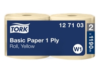 TORK aftørringspapir universal 310  nr. 127103 gul W1  1-lags 23,5cm x 1190m