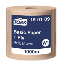 TORK aftørringspapir nr. 150109 Basic W1 stor rulle  farve brun
