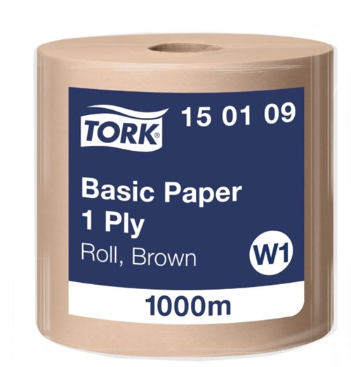 TORK aftørringspapir nr. 150109 Basic W1 stor rulle  farve brun