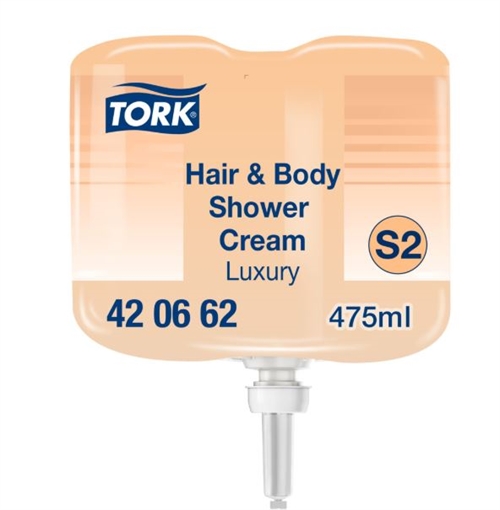 Tork sæbe S2 420662, luksus hår og krop 475ml. flaske