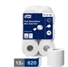 Tork 472193 Lotus 297492 Smart One MINI toiletpapir advanced T9, hvid, 2-lags, 620 blade pr. rulle
