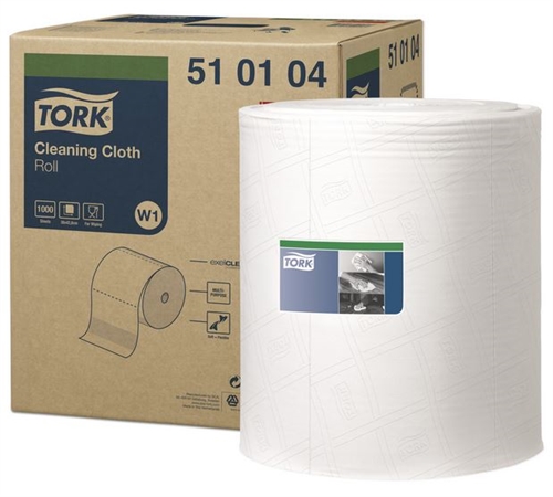 TORK aftørringspapir/klude Premium 510 W1, 510104,  1 lags NW, 1000ark.