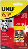 UHU  Sekundlim 3 x 1 gram Super Glue , superminis