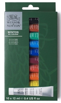 Winsor Newton Oliefarve sæt Winton med 10 tuber 12ml.