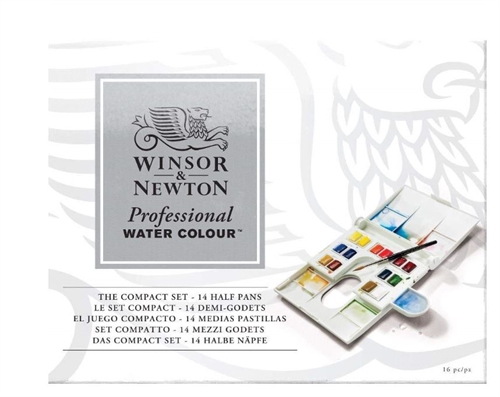 W&N Professional Water Colour - The Compact Set - 16 dele i kompakt paletteæske