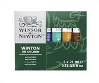 Winsor Newton Oliefarve sæt Winton med 6 tuber 21ml.