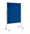 Whiteboard og opslagstavle BLÅ tekstil,  mobil 150 x 120cm  eller 120 x 150cm