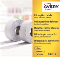 Avery prismærker PLR-1226 aftagelig  12x26mm 10 rl. pr. ks.