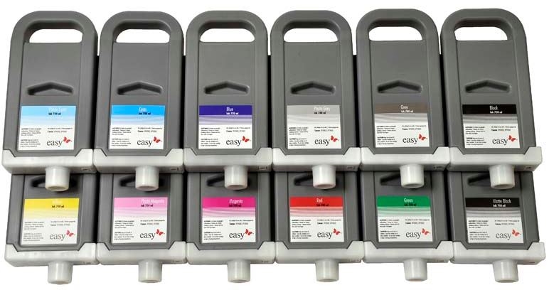 12 Cartouches Compatibles Canon PFI-706 700ml - Encre Pigment Pour IPF 8300/8400/9400