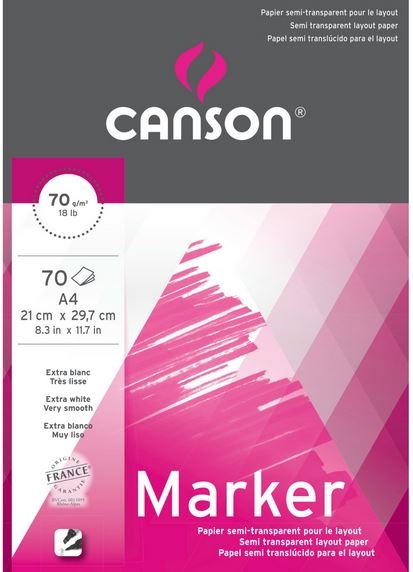 Canson marker blok papir A4 -70 ark pr. blok