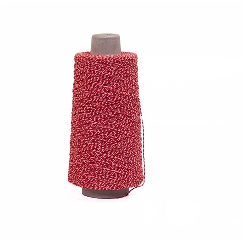 Bomuldsgarn rød/hvid Dokumentgarn ca. 350 meter/rulle