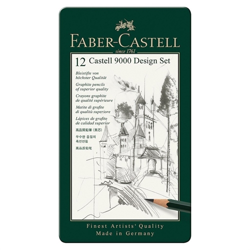 Faber-Castell træblyantsæt 9000 Design  - Sæt 5B til 5H