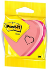 3M Post-it 2007H - Kubusblok - Hjerte i neonfarver