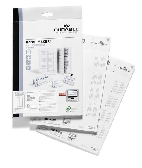 Durable indstik til bordnavneskilt 61/122 x 210mm - på A4 ark