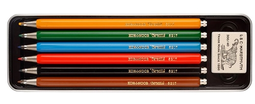 Pencilsæt KOH  6stk. 2mm pencil med farvet bly