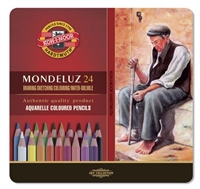 Koh-I-noor farveblyant Water-colour Mondeluz,  24 pr. sæt/metalbox