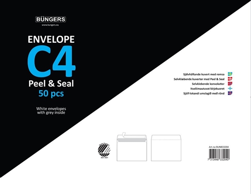 Konvolutter C4 med Peel&Seal 50 pr. pk.