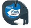 Dymo Letratag plasttape 12mm x 4m, farve hvid, klar, gul, rød, grøn eller blå