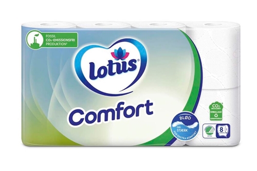 Lotus Comfort toiletpapir 3 lags 8 rl pr. ps. 56 rl. pr. sæk