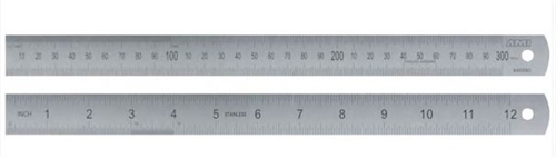 Metallineal AMI stållineal 50cm med centimetermål og tommemål