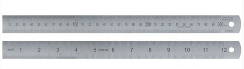 Metallineal AMI stållineal 30cm med centimetermål og tommemål
