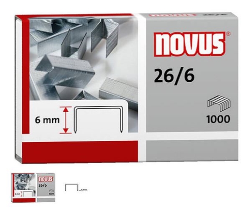 æfteklamme 26-6 NOVUS 1000/pk. super 1M