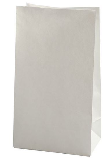 Papirspose, str. 15x9x27 cm, 46 g, hvid, 100stk.