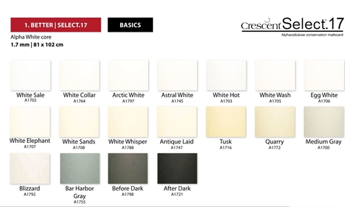 Passepartout Basics Crescent White Core 1,7 mm 81 x 102 cm
