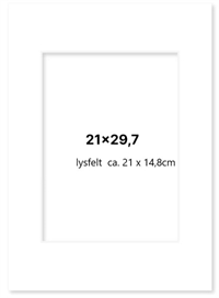 Passepartoutramme A4 21x29,7 cm (14,8x21) Farve HVID