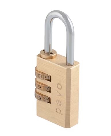 Hængelås med kode 30mm - kombinationslås i messing