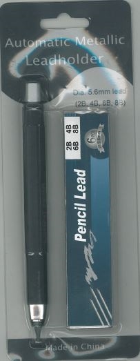 Pencil holder 5,6mm. incl. 7 stk. 5,6mm bly, ass. hårheder