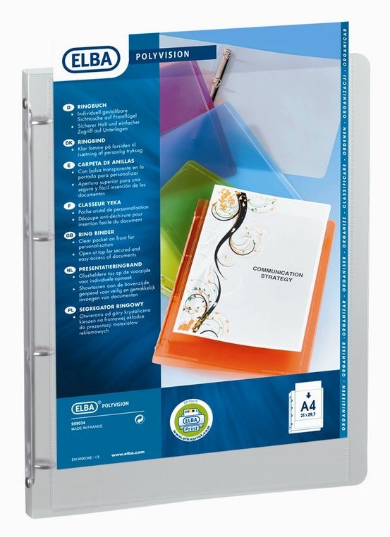 Ringbind plast Transparence med 4-ringe-15mm ringe ryg 20mm