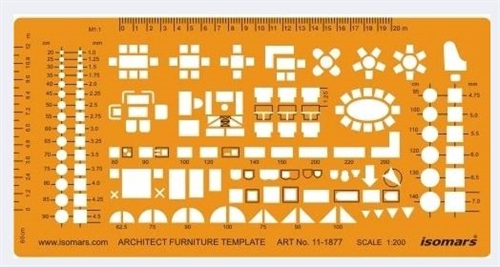 Isomars arkitekt møbelskabelon 1877 - 1:200