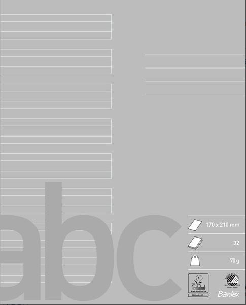 Skolehæfter Bantex 17 x 21cm linieret 24 linjer 32 blade/sider