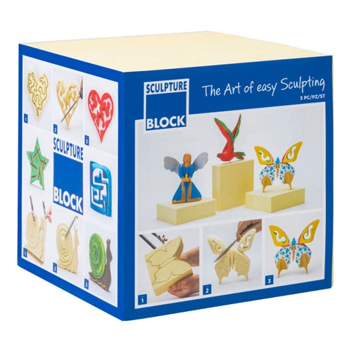 Skulptur BLOK 15 x15 x 5cm - 3 stk. pr. pk.