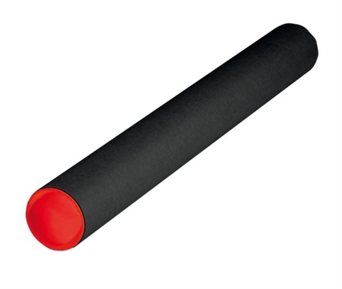 Paprør SORT Ø 80mm x 80 cm m/røde endebund.