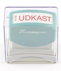 Stempel X-stamp med færdig tekst