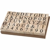 Stempelsæt, alfabet og tal, 20 x 20 mm, højde 30 mm | 45 stk. assorteret