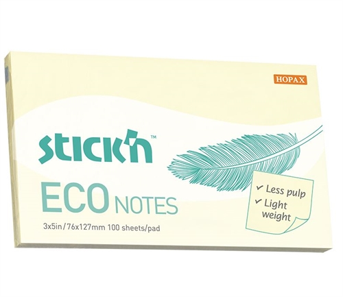Stick\'n ECO Notes 76x127mm 100 blade, Gul