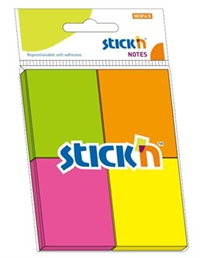 Stick'n Neon blok 38x50 mm. 4 neonfarver