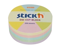 Notes Stick'n Kubus Ø67mm 250 ark - assorterede farver 