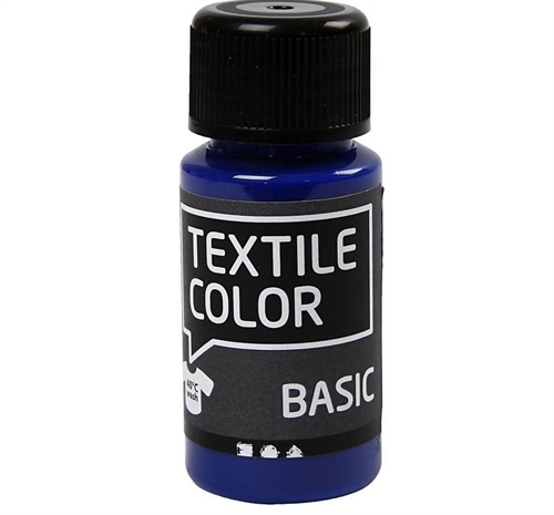Textile Color Basic 50 ml flaske - primær blå