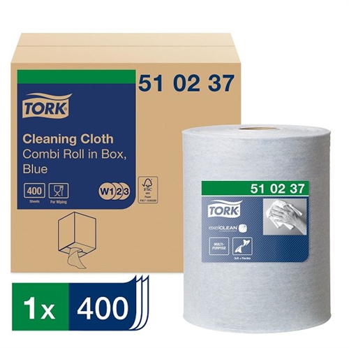 Tork Premium aftørringsklud W2,W3,W1 - blå - 510237