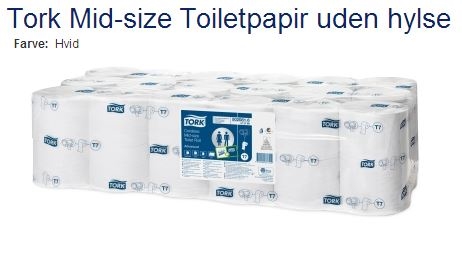 Tork nr. 472199 - Lotus nr. 502081 Next Turn Toiletpapir refills, 2-lags hvid, 36rl. pr. kasse / 112m pr. rulle